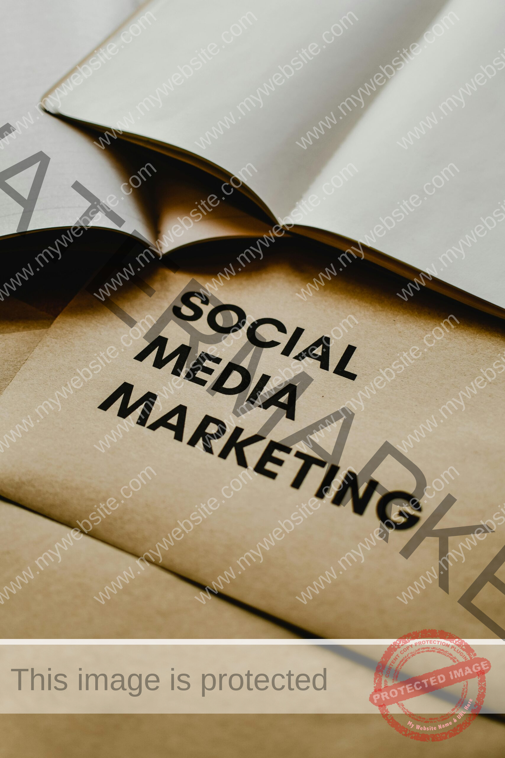 Close-up of brown envelopes with 'Social Media Marketing' text, ideal for startup themes.